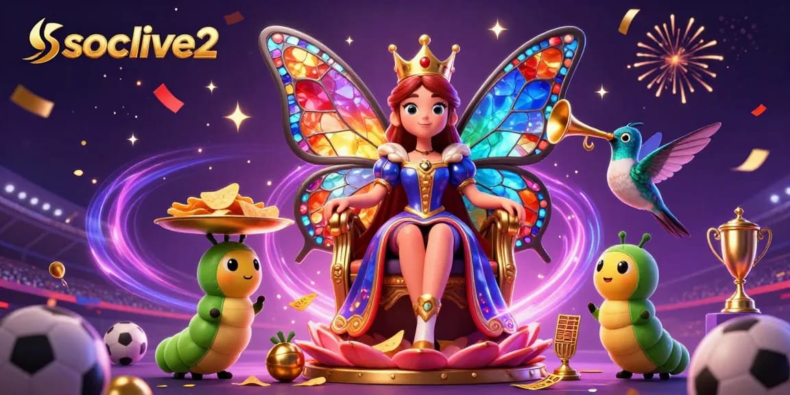 Experience the thrill of sports betting with socolive2, featuring a vibrant scene of football, trophies, and exciting game elements.