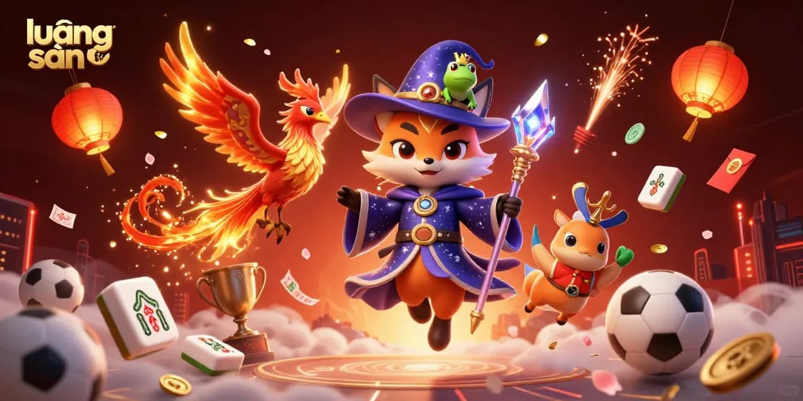 Bet on exciting matches with lương sơn tv, featuring vibrant phoenix and unique wizard characters.