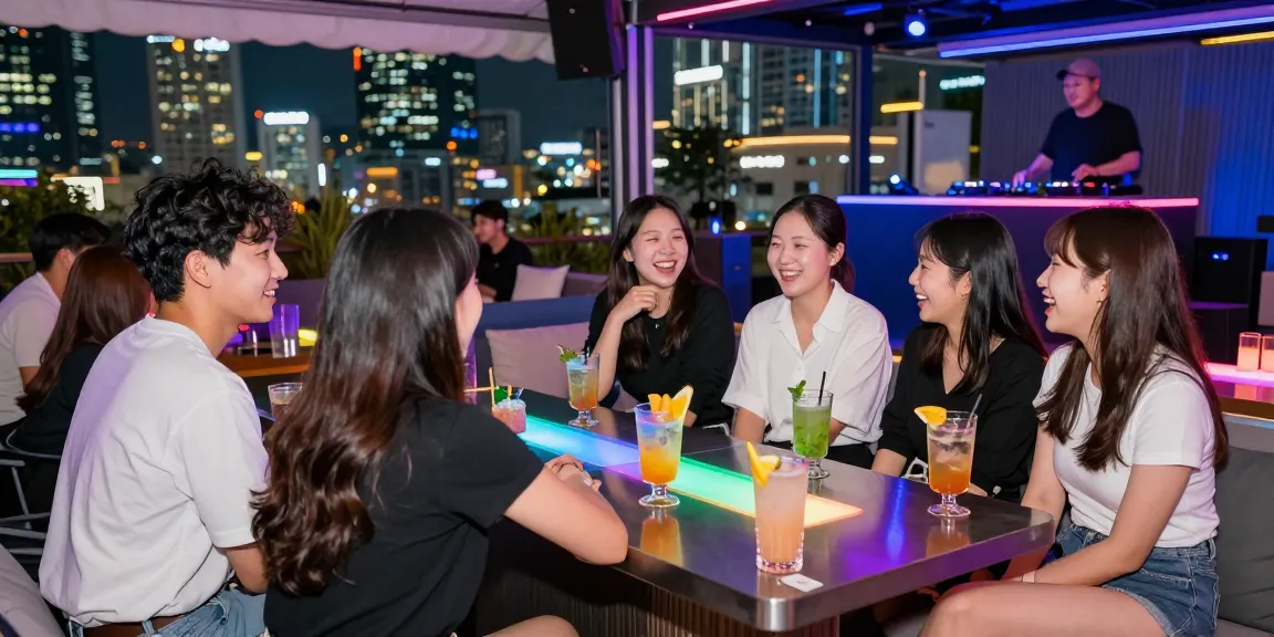 하루이야기에서 강남 유흥 알바를 즐기는 젊은 사람들의 활기찬 밤 모습