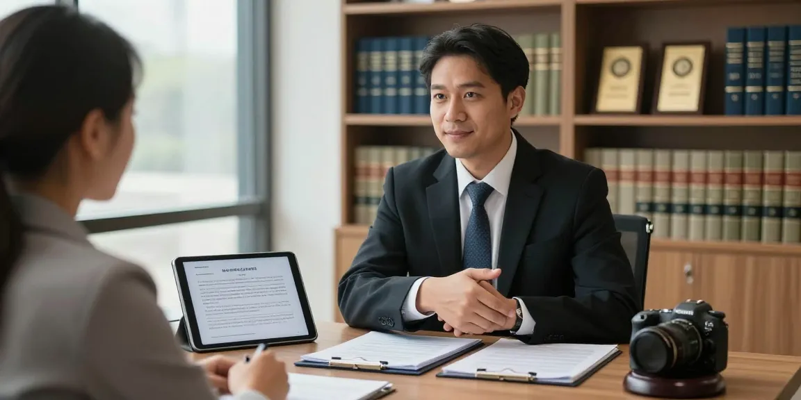 Law consultation at a modern office showing image source for legal advice