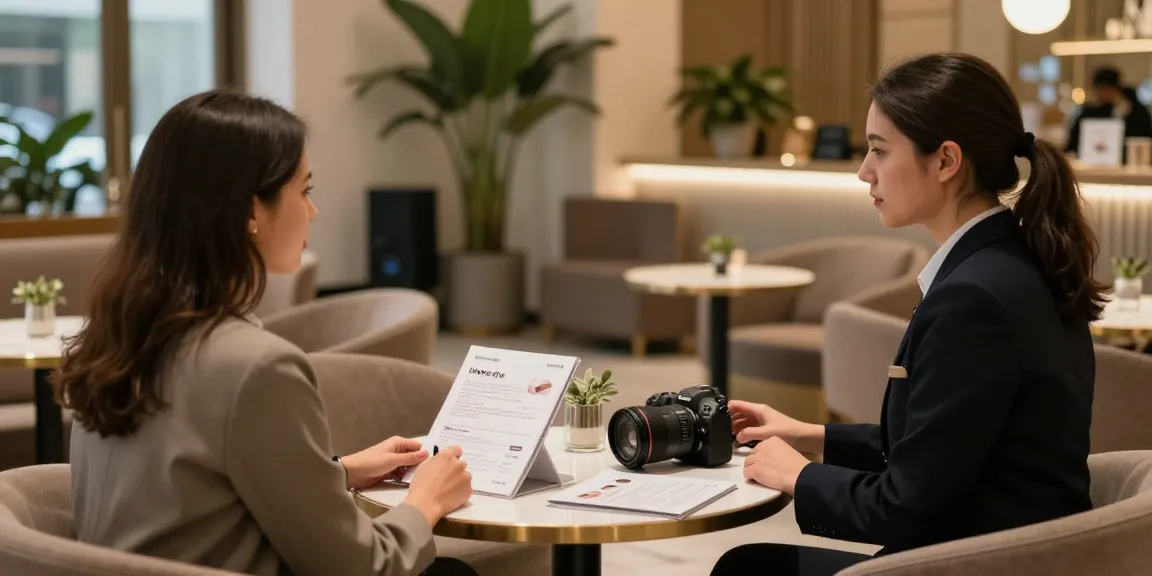 Engaging consultation in an op site, showcasing luxurious service offerings.