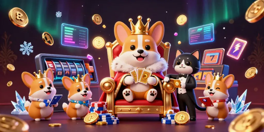 Experience exciting casino adventures with our royal corgi and Bitcoin at e 39!