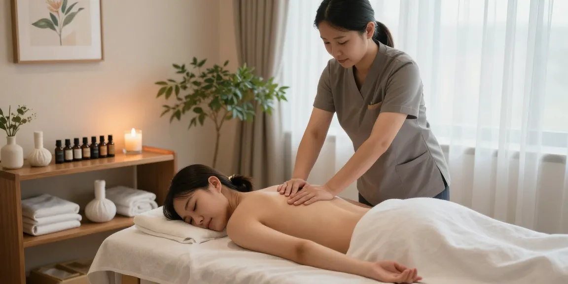 진주마사지로 편안한 스파 환경에서 마사지를 받는 모습
