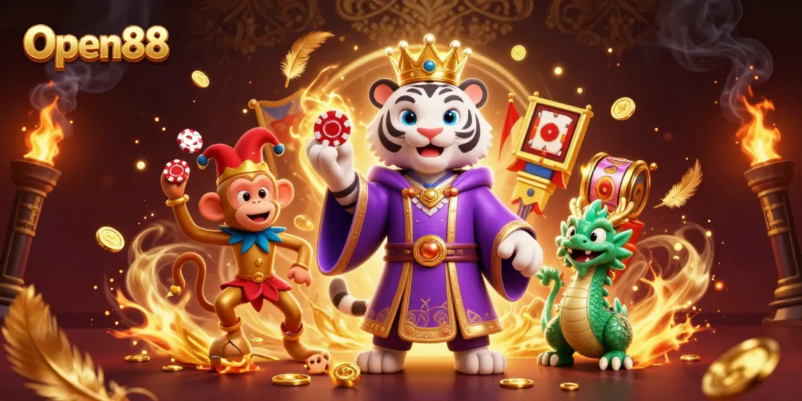 Engage with Open88 while winning big in a vibrant casino atmosphere with our mascot characters.