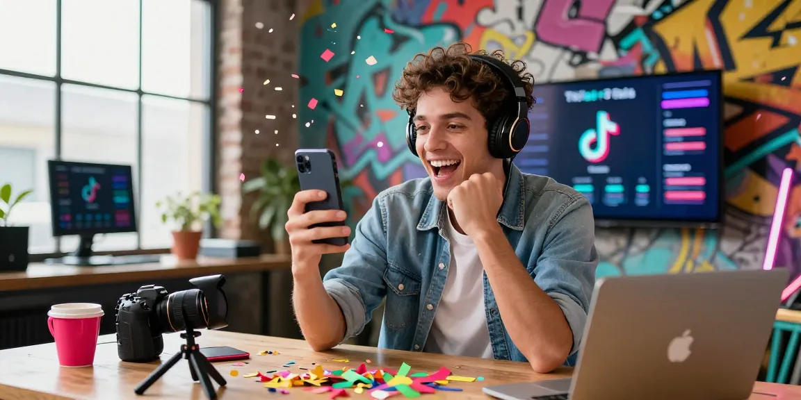 フォロワーと交流しながら、活気ある都市スタジオでtiktok いいね 買うを紹介するダイナミックなTikTokクリエイター。