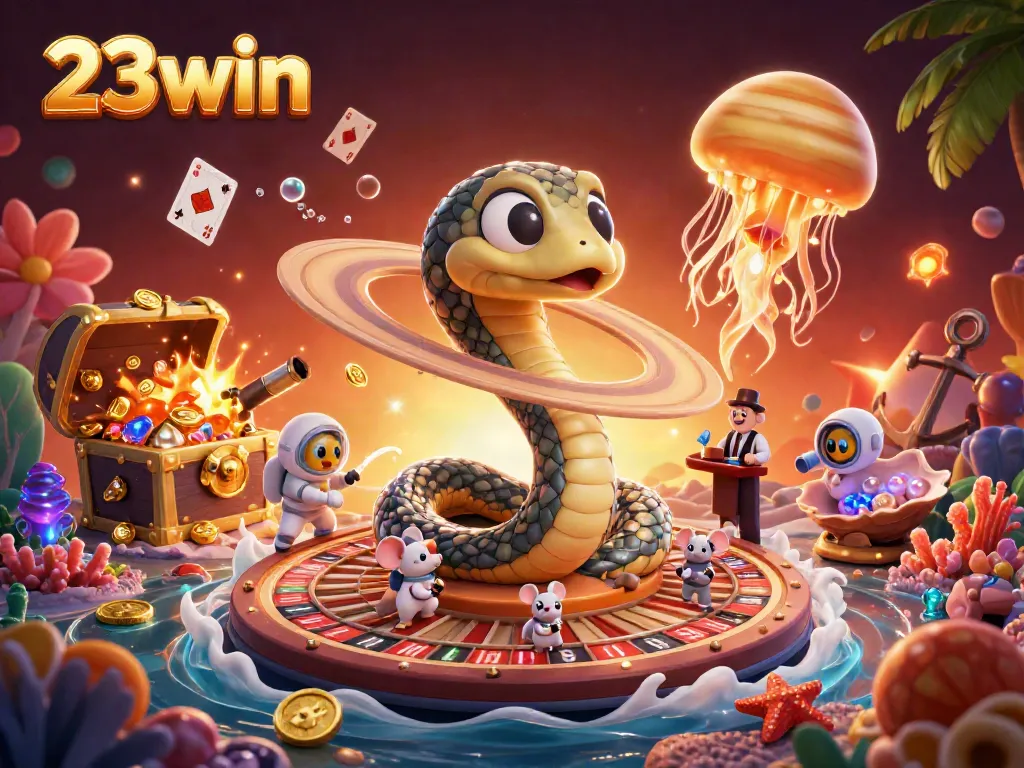 Experience thrilling bets at 23win with vibrant 3D gaming elements and colorful characters.