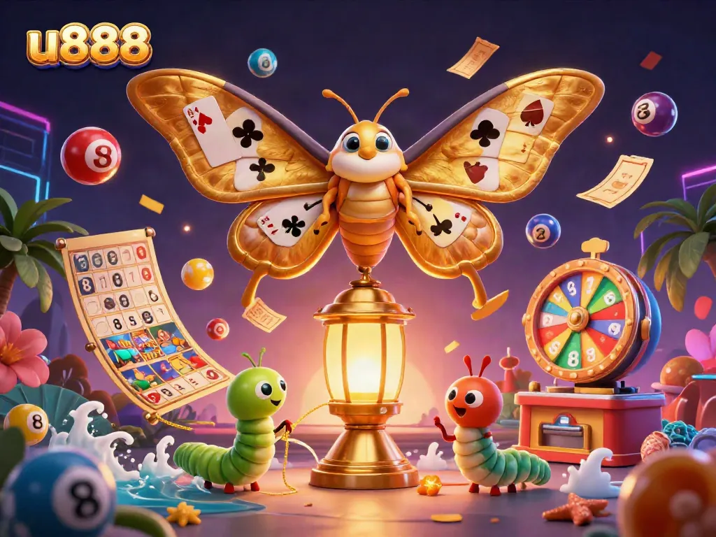 Win big with u888 through this vivid 3D digital illustration of the casino world.