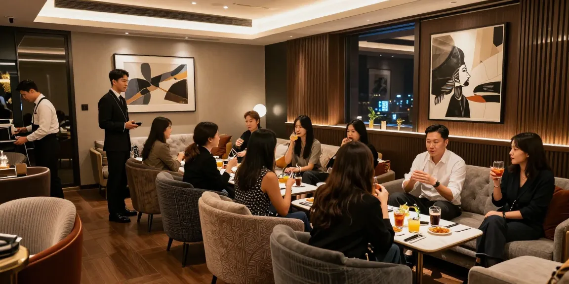 강남 구구단에서의 고급스러운 라운지 분위기와 프라이빗 룸의 세련된 인테리어