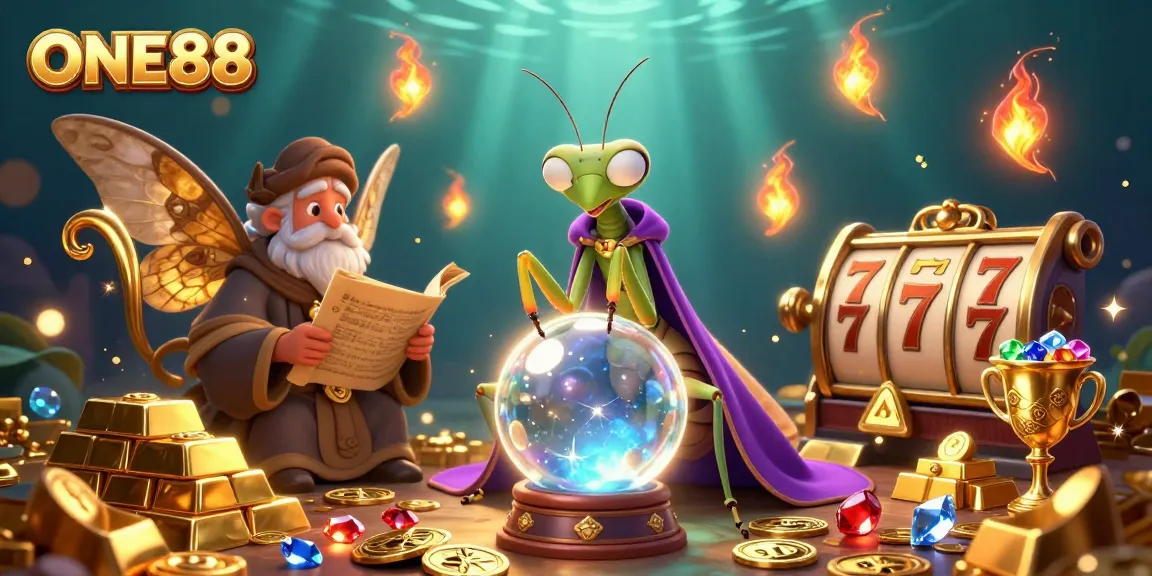 Experience thrilling slots and jackpots with ONE88's vibrant casino world featuring fortune tellers.