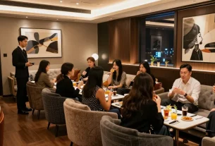 강남 구구단에서의 고급스러운 라운지 분위기와 프라이빗 룸의 세련된 인테리어